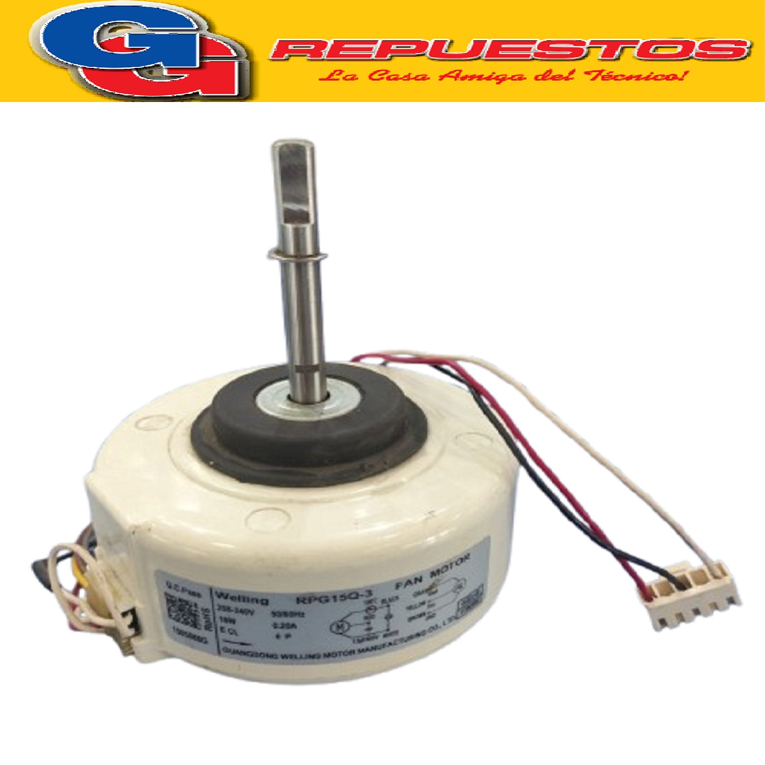 FORZADOR MOTOR EVAPORADOR AIRE ACONDICIONADO SPLIT RPG15Q-3  18W 220V 0.20A 4P SENTIDO DE GIRO ANTIHORARIO