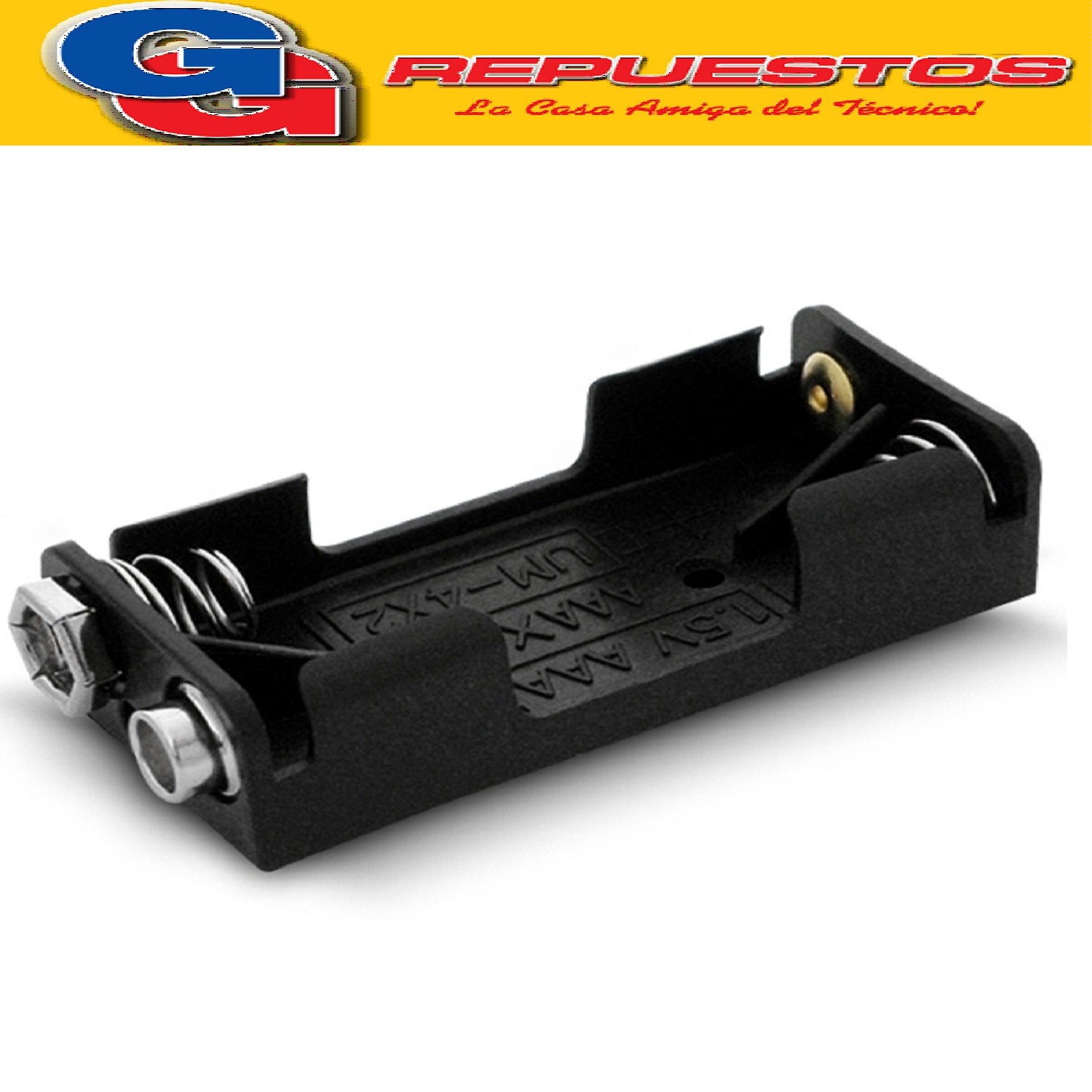 PORTAPILA X 2AAA CON CLIP DE BATERÍA