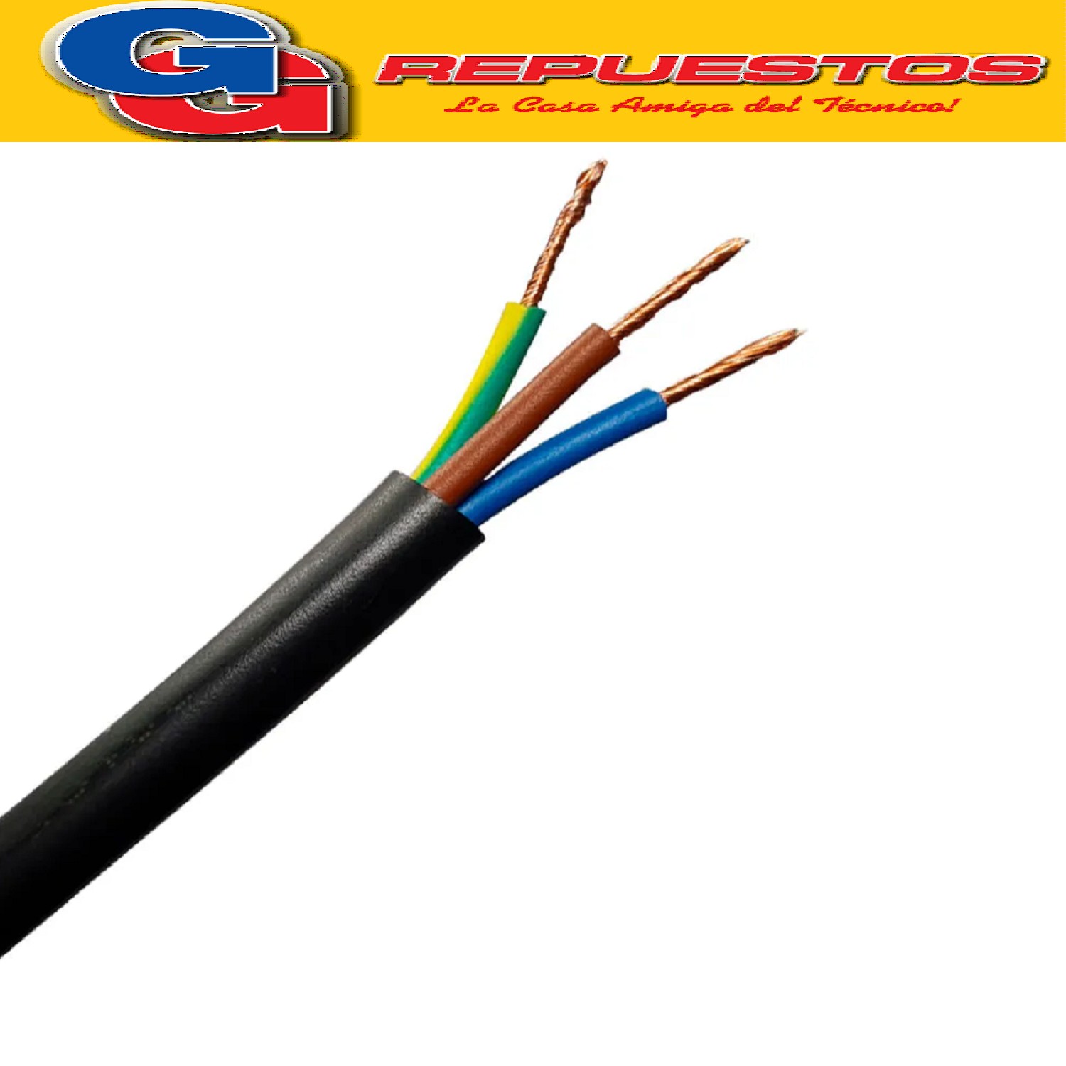 CABLE TPR TIPO TALLER 3 X 1.50mm POR METRO  (ENVAINADO)  ECO MOMICO