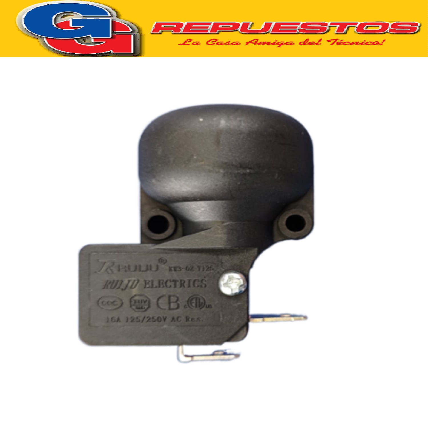 TIP OVER INTERRUPTOR SWITCHING DE SEGURIDAD POR CAIDA PARA ESTUFA CALEFACTOR HALOGENO LILIANA COMPATIBLE CON EL MODELO CHPIE2000 16A 125/250V 2 CONTACTOS