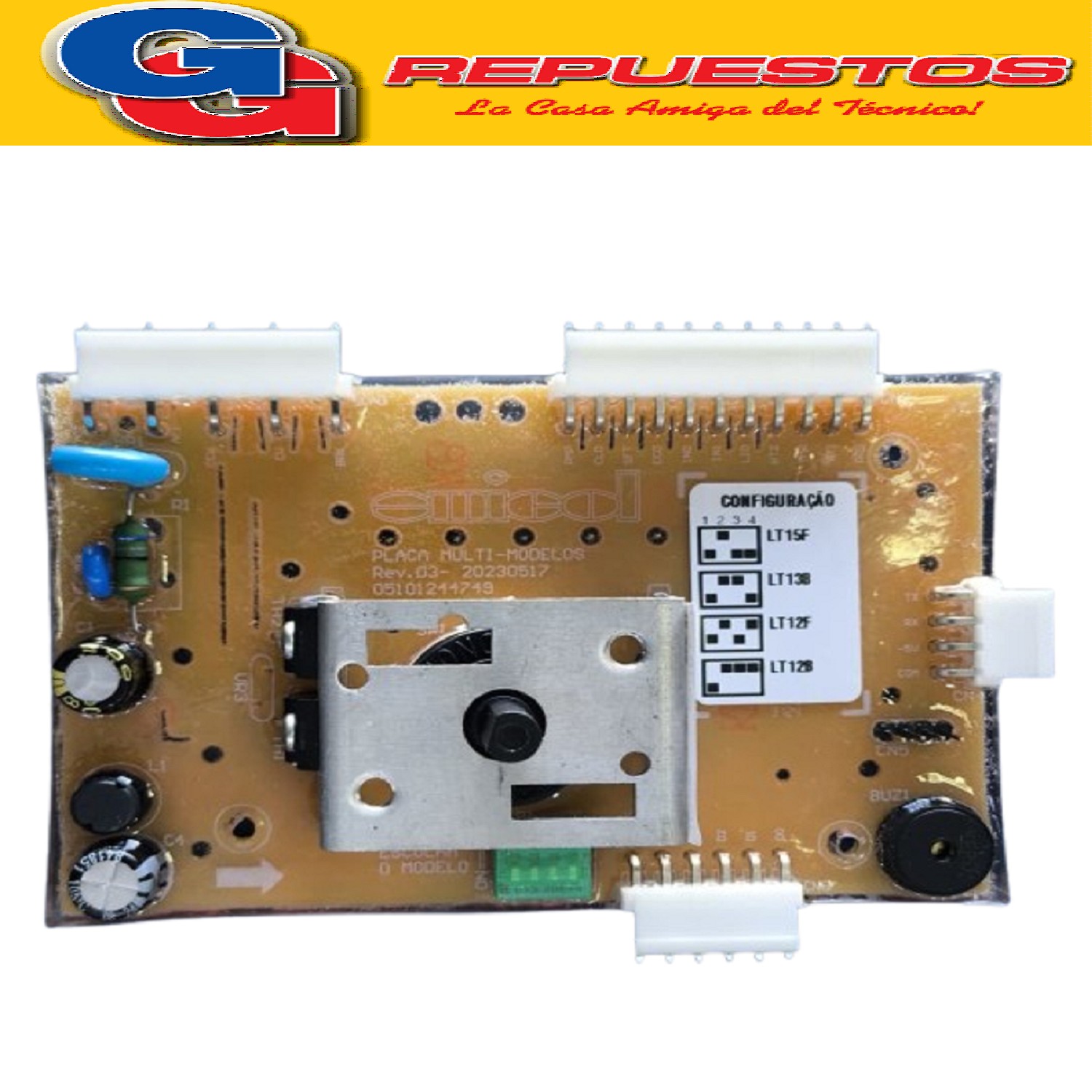 PLAQUETA DE POTENCIA PARA LAVARROPAS ELECTROLUX MODELO LI85Y (UNIDAD CONTROL ORIGINAL) TARJETA ELECTRONICA EMICOL /PLACA COMPATIBLE CON LAVARROPAS LI85Y Isadora REMMPLAZO DE 5206107 5206107 (ELECTROLUX-GAFA) A99035133_PLACA ELECTRONICA PROGRAMAS
41019850 (ELECTROLUX) A99035153_PL POT A W - LT12F ROSE SC Produttore: EMICOL 72642310000 (Made in Brasil) 7908250205202