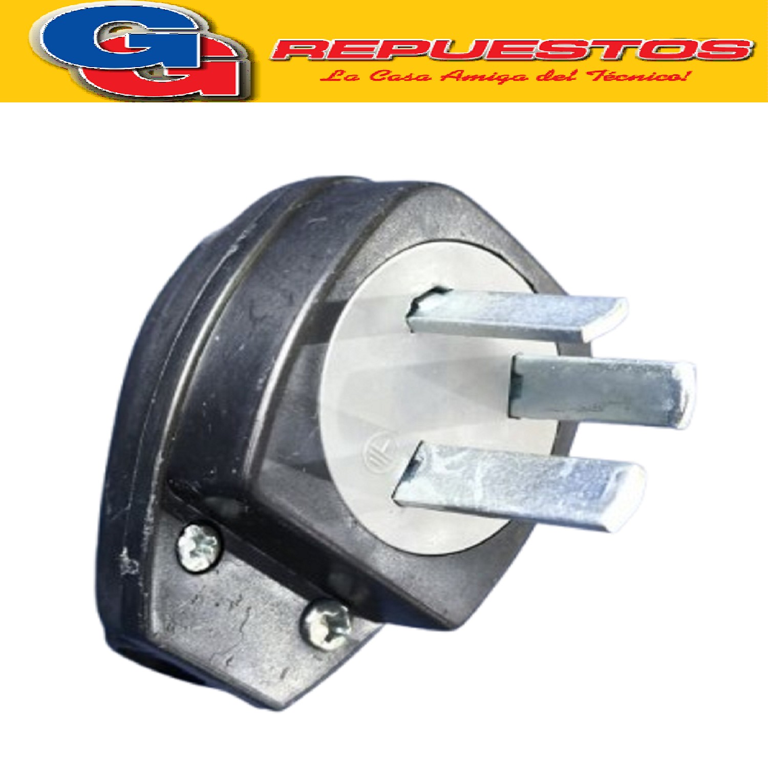 FICHA MACHO CON SALIDA LATERAL DE 10A CON NEUTRO
