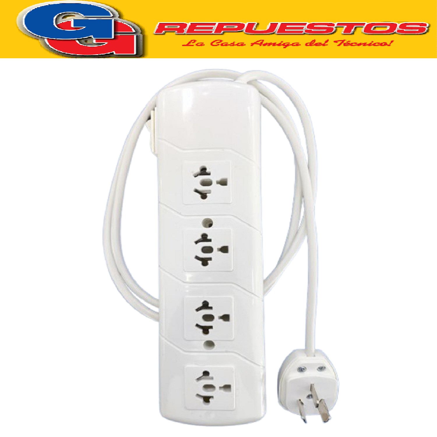 ZAPATILLA PROLONGADOR DE 4 TOMAS Y 3 MTS CON LLAVE