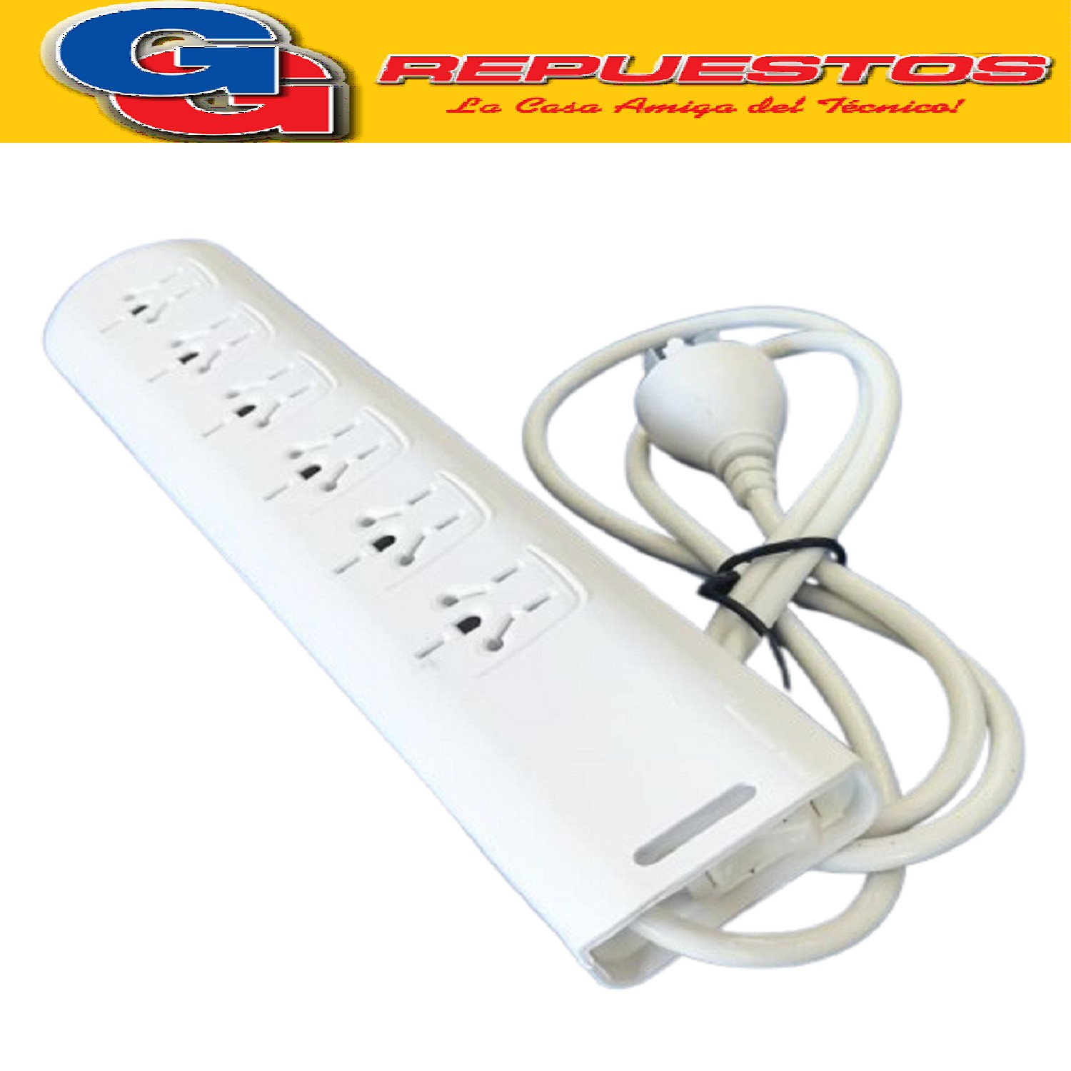 PROLONGADOR ZAPATILLA DE 6 TOMAS Y 1.5MTS CON LLAVE
