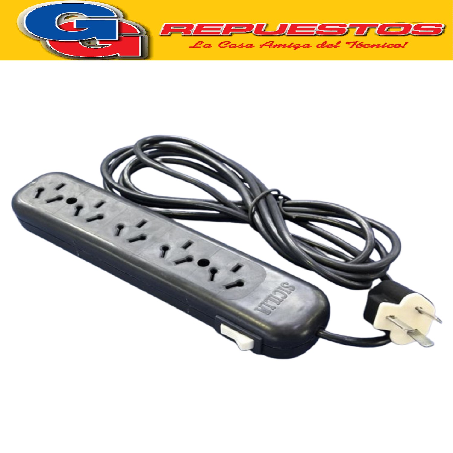 PROLONGADOR ZAPATILLA DE 5 TOMAS Y 5MTS CON LLAVE