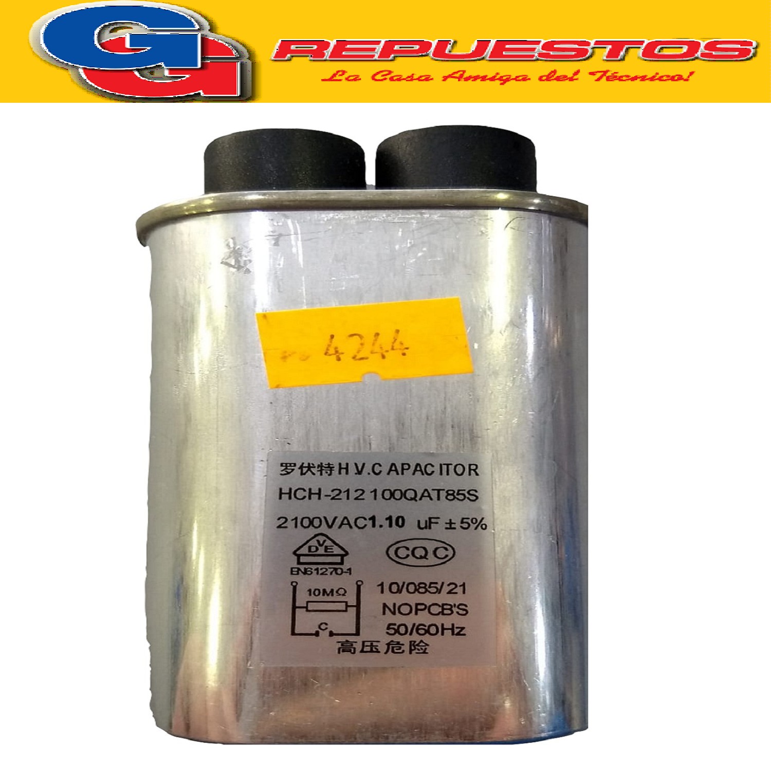 CAPACITOR MICROONDAS 1.10UF 2100V