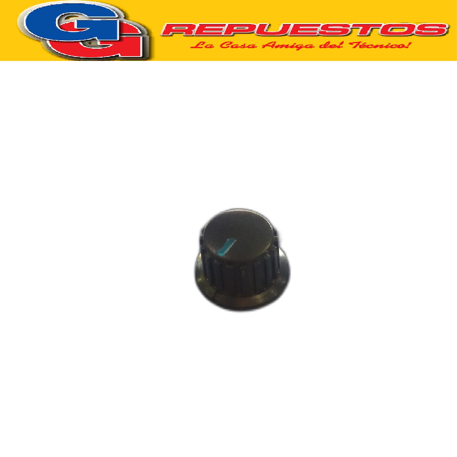 PERILLA NEGRA C/LINEA AZUL 18X21MM EJE ESTRIADO