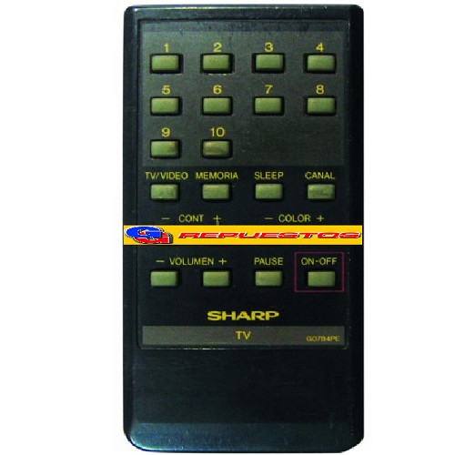 CONTROL REMOTO TV G0784PE SHARP (2868) 10 CANALES