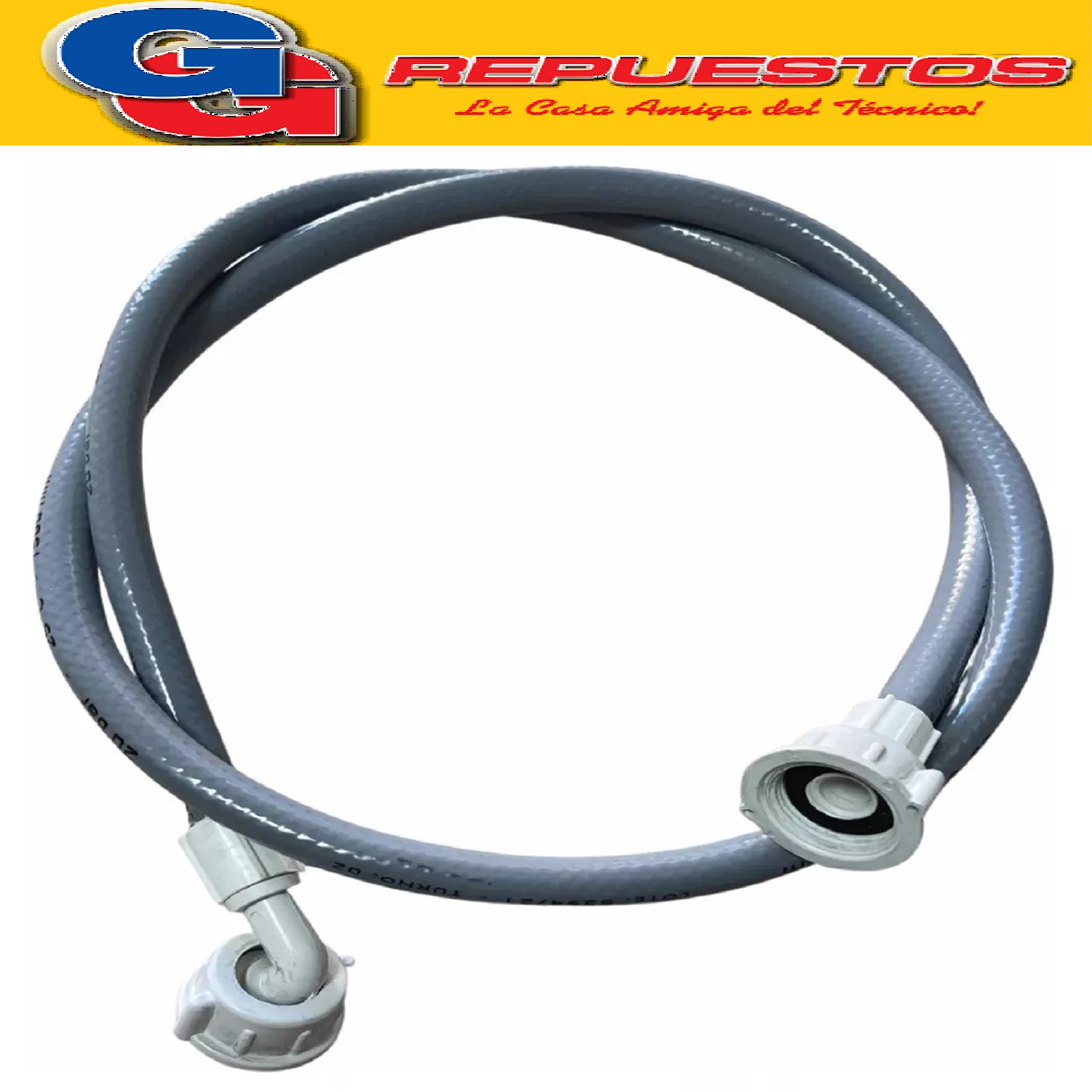 MANGUERA CARGA 1,20 MTS GRIS BRASIL PARA LAVARROPAS DREAN MA BE- BOSCH- SIEMENS- ARISTON- PATRICK-ESLABON DE LUJO- WHIRLPOOL - MARSHAL- COVENTRY- PATRIOT- DREAN BLUE- DREAN NEXT- ZANELLA- GAFA- ELECTROLUX- AURORA- DIPLOMATIC- WHITE WESTINGHOUSE- KENDAL-DREAN GOLD- CANDY- LOINGVIE- GENESIS