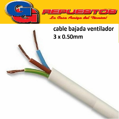 CABLE TPR 3 X 0.5mm (ENVAINADO BLANCO) BAJADA MOTOR VENTILADOR FLEXIBLE