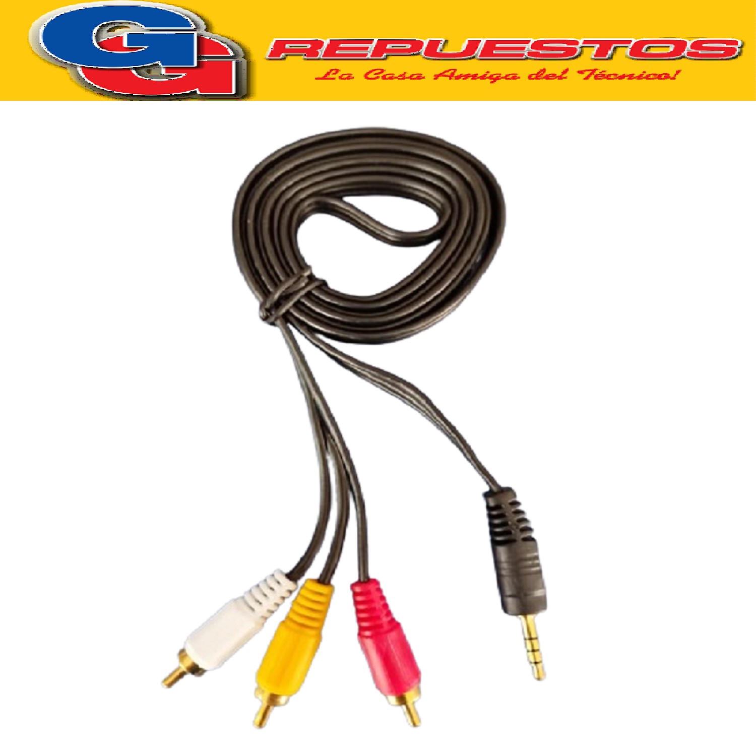 CABLE AUXILIAR (PLUG/JACK/ESTEREO/VIDEO) 3.5M A 3 RCA - 1.5MTS