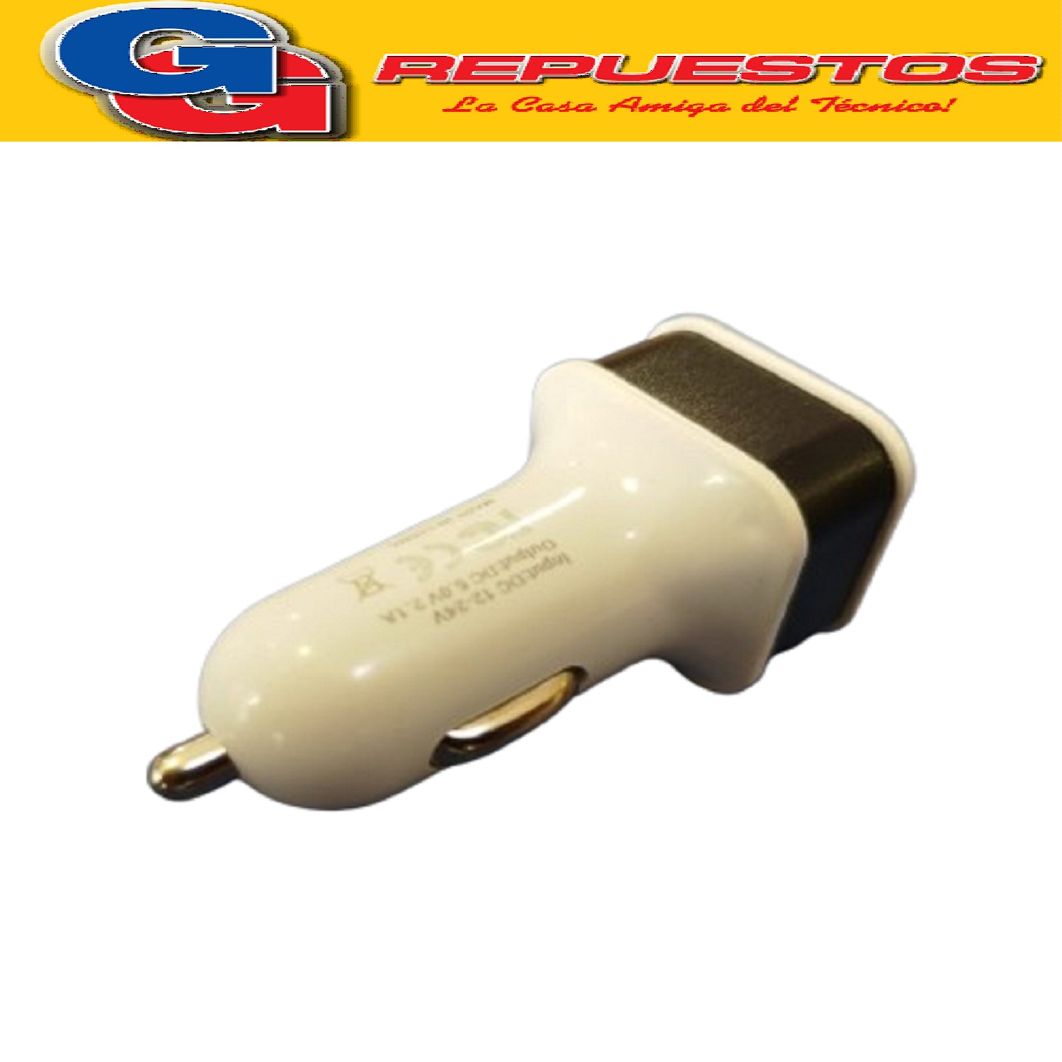 ADAPTADOR PARA CARGADOR USB PARA EL AUTO 2 SALIDAS - 12/24V  2.15A 