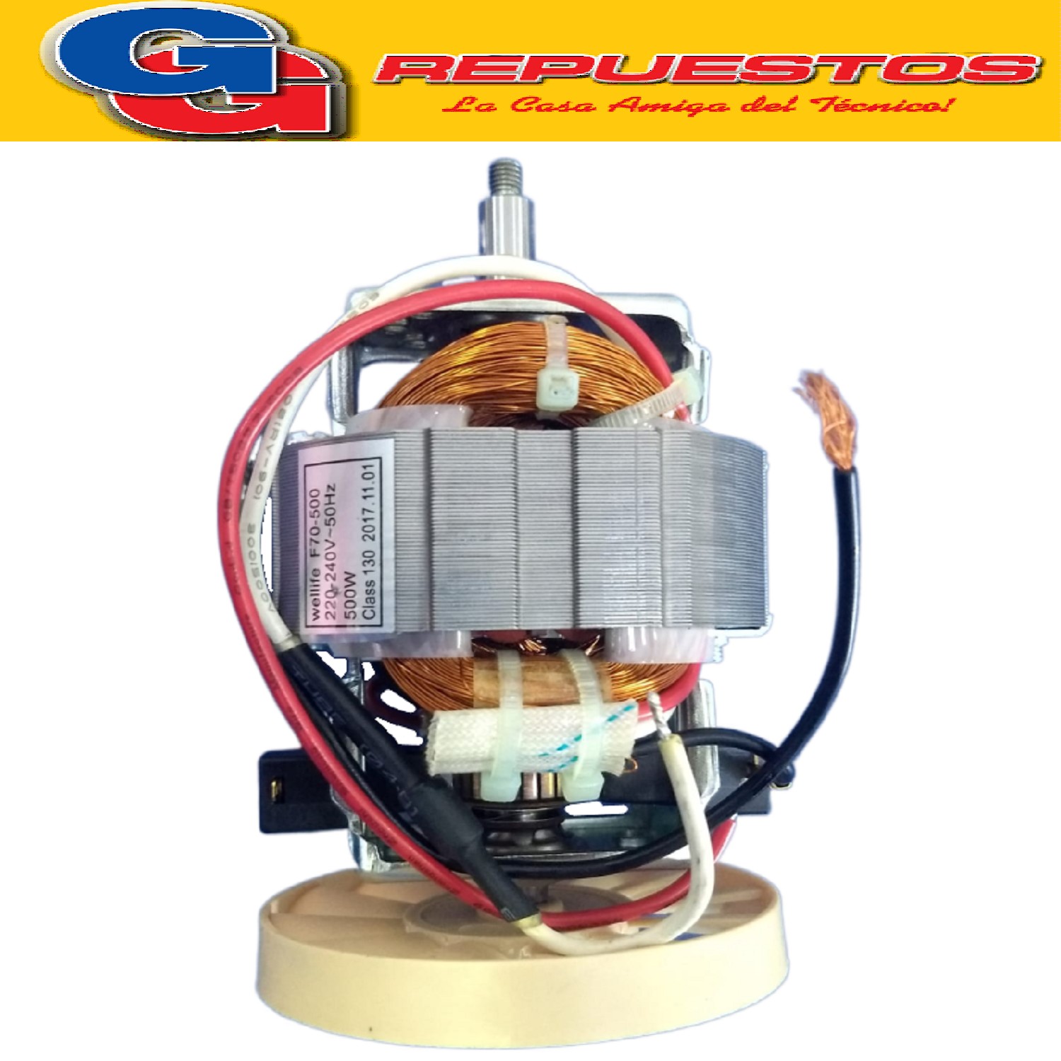 MOTOR DE LICUADORA AURORA KUTAY X 500W 220-240V 50Hz ORIGINA L WELLIFE F70-500 CLASS 130 2017.11.01 Cod Origen: WG02F15643 709803119