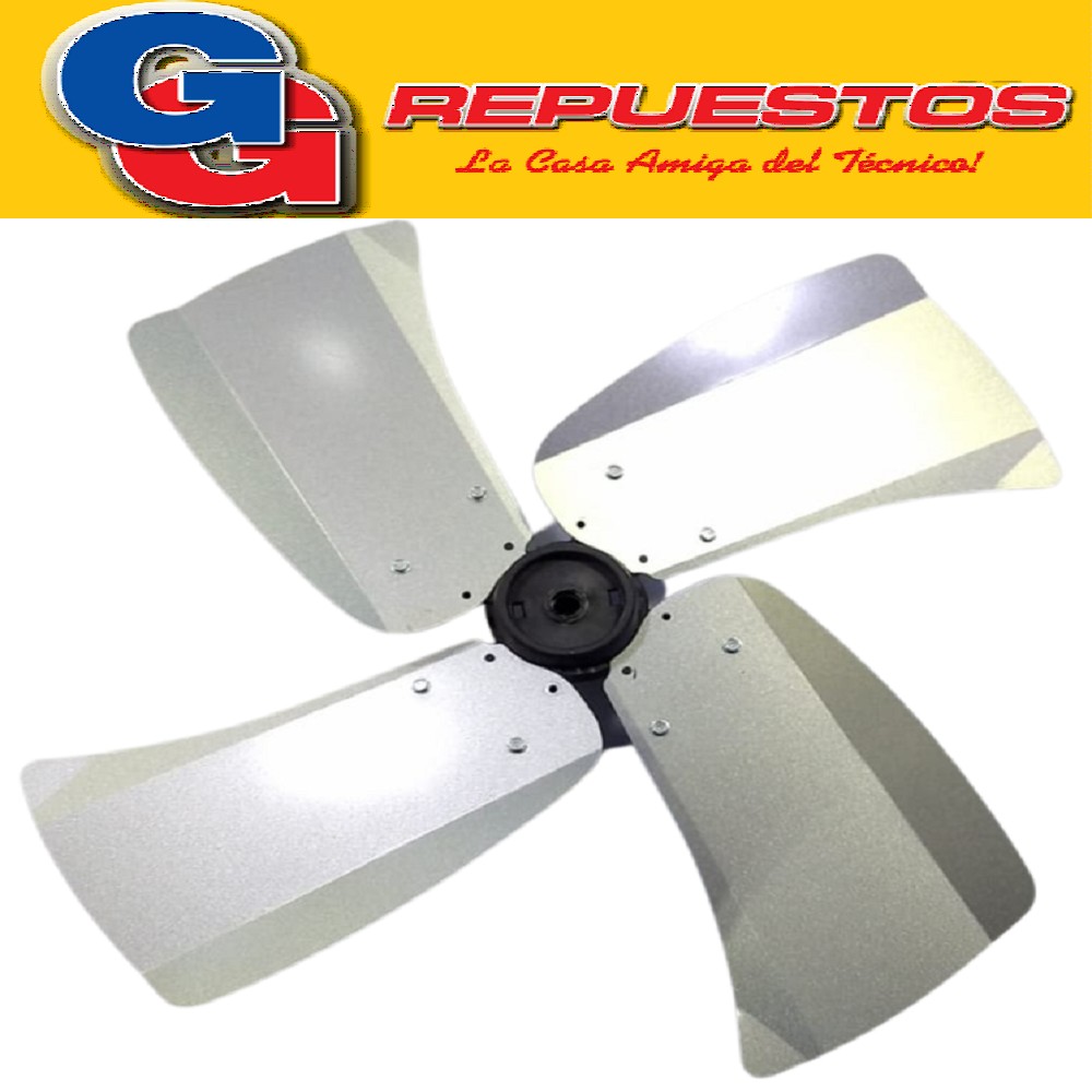 HELICE 20  EJE 12.70 mm VENTILADOR 4 ASPAS METAL CENTRO PLASTICO