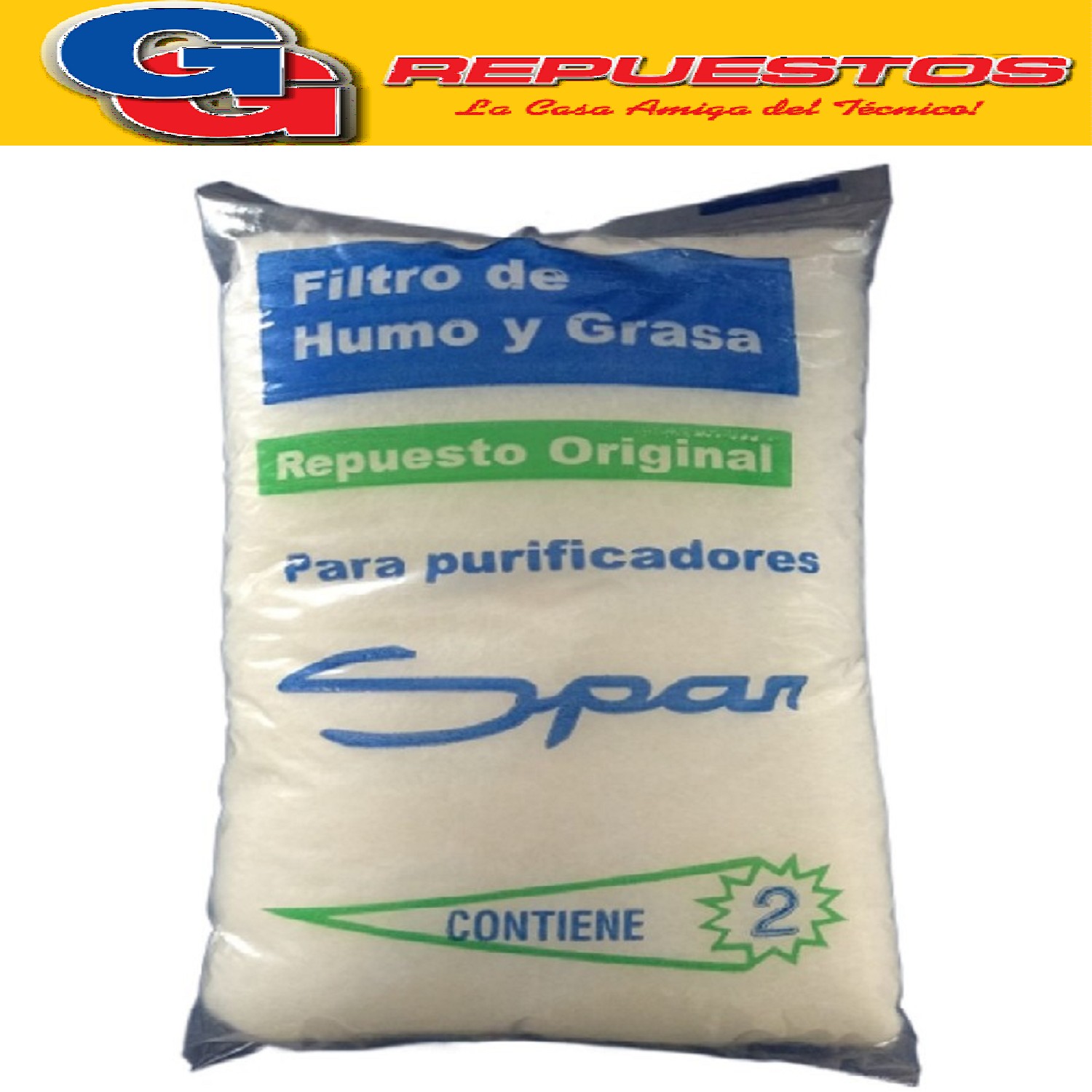 FILTRO GRASA PURIFICADOR STANDART SPAR 56 X 38 CM (WATA) x2