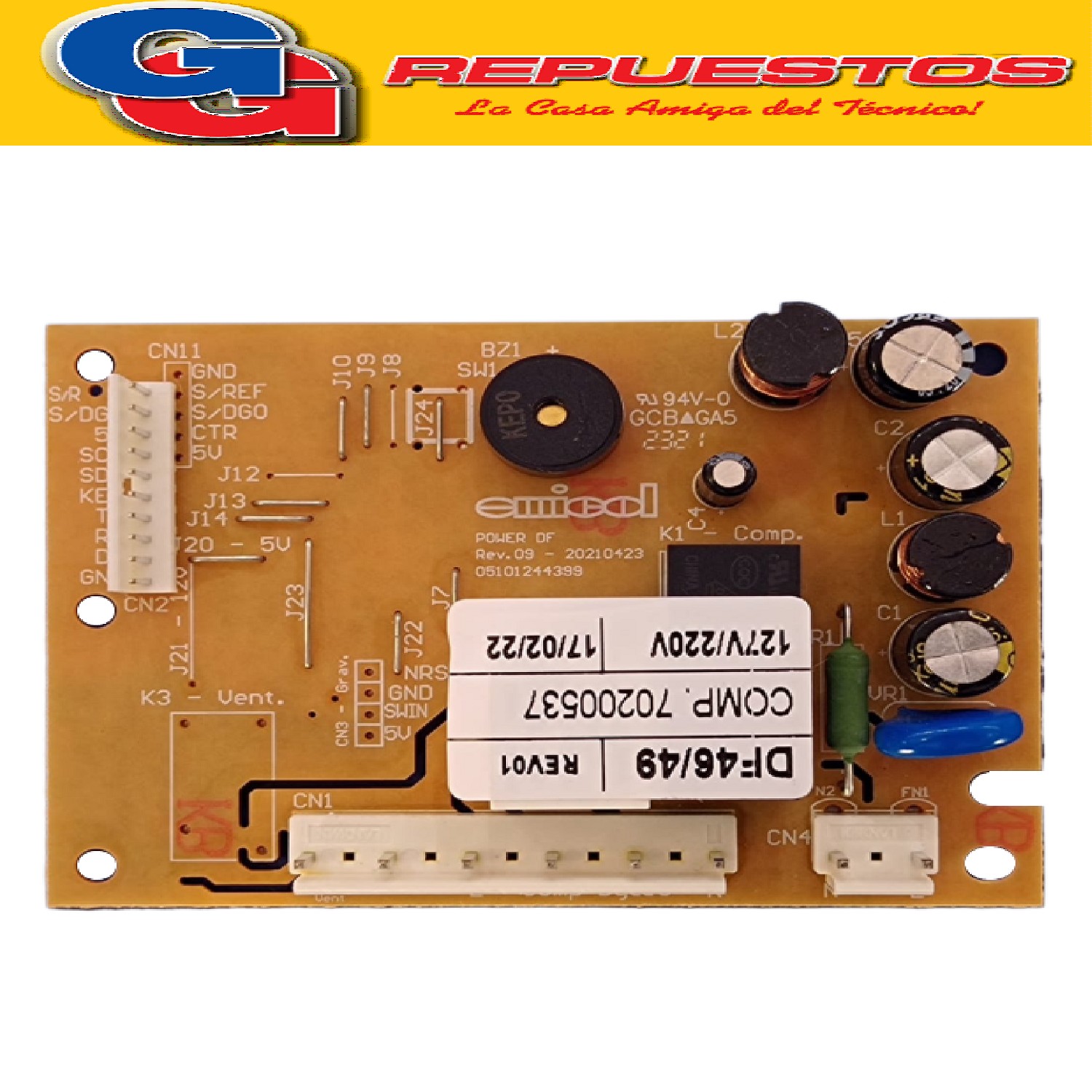 PLAQUETA HELADERA ELECTROLUX CONTROL ASV 220V ELECTROLUX  DF46- DF49 (BRASILERA T/ORIGINAL) Cod.Origen: 5205984 (ELECTROLUX) 70200524 (ELECTROLUX) 70200071 (ELECTROLUX) Cancelado 70001734 (ELECTROLUX) Kit placa de control+sensor+vent. ELECTROLUX DF46 Produttore: ASV Projetos (R8006) Ind.Brasilera