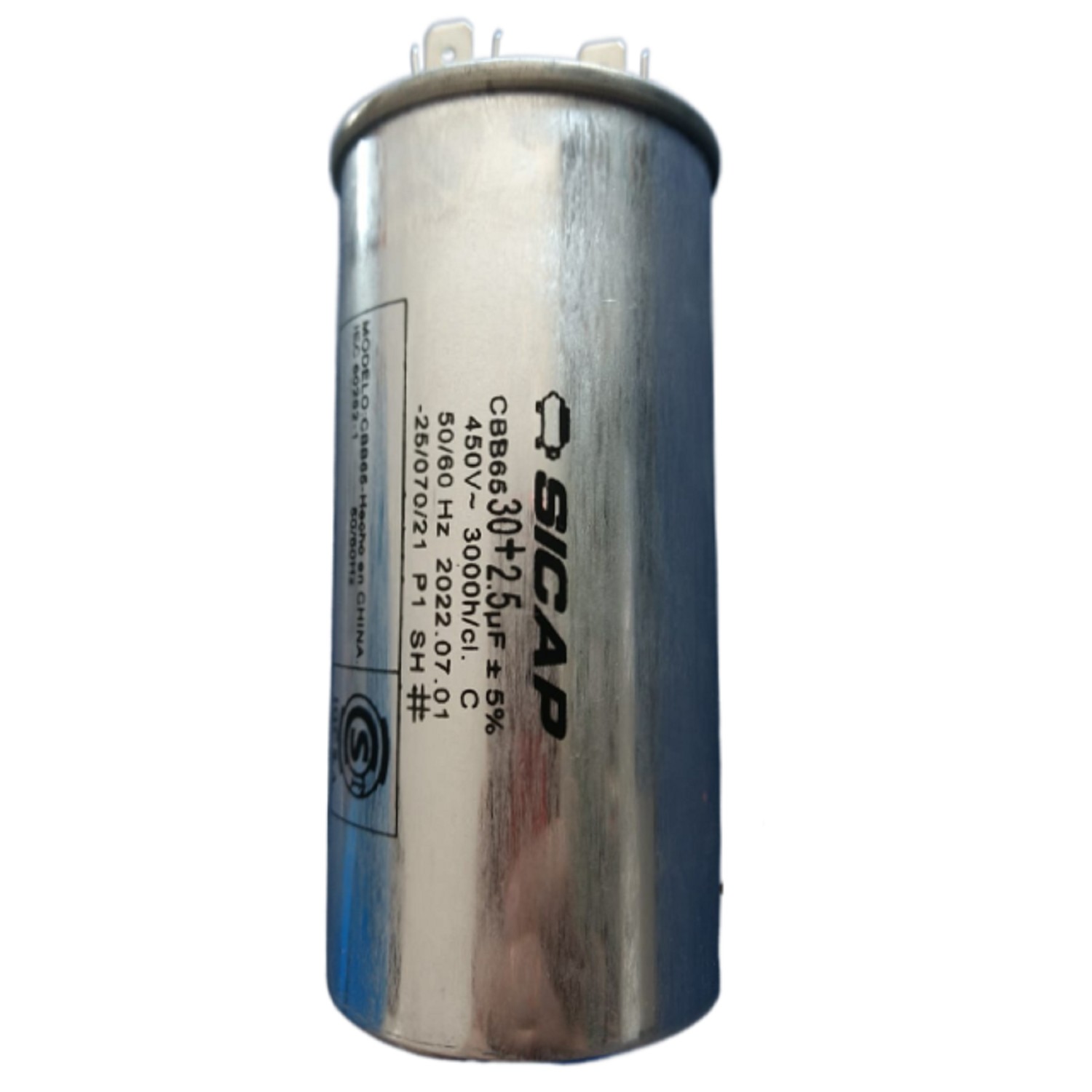 CAPACITOR DUAL DOBLE 30 + 2.5 PARA AIRE ACONDICIONADO