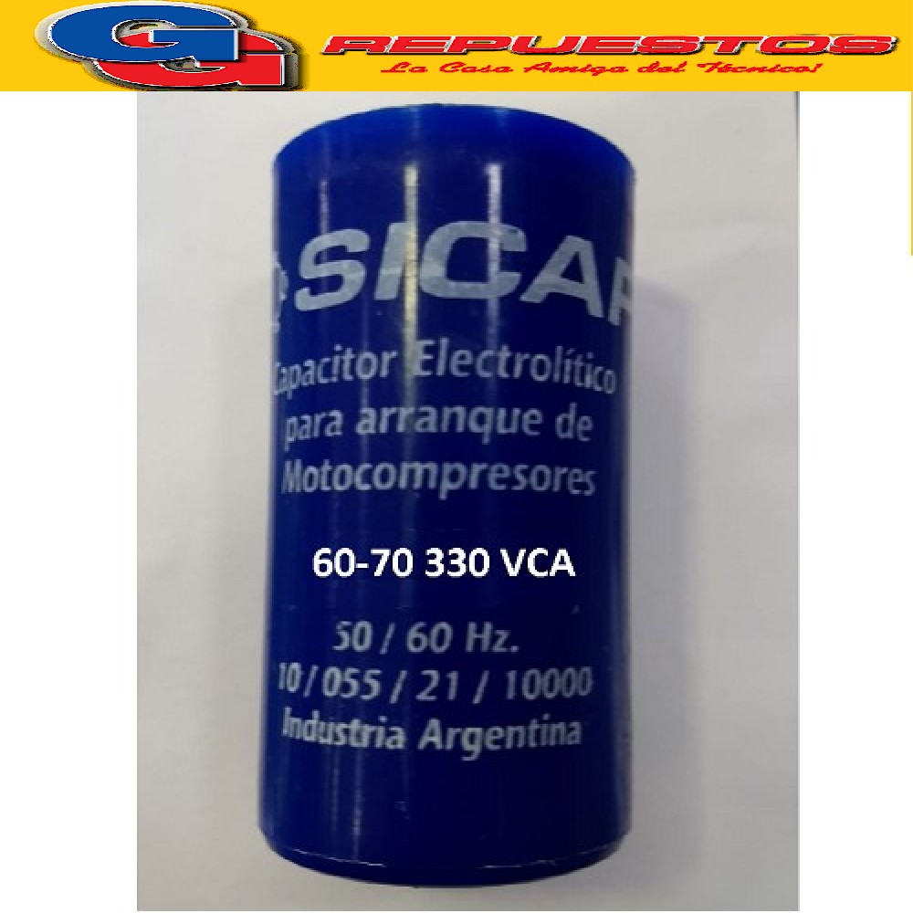 CAPACITOR ARRANQUE SICAP 60-70 330 VCA