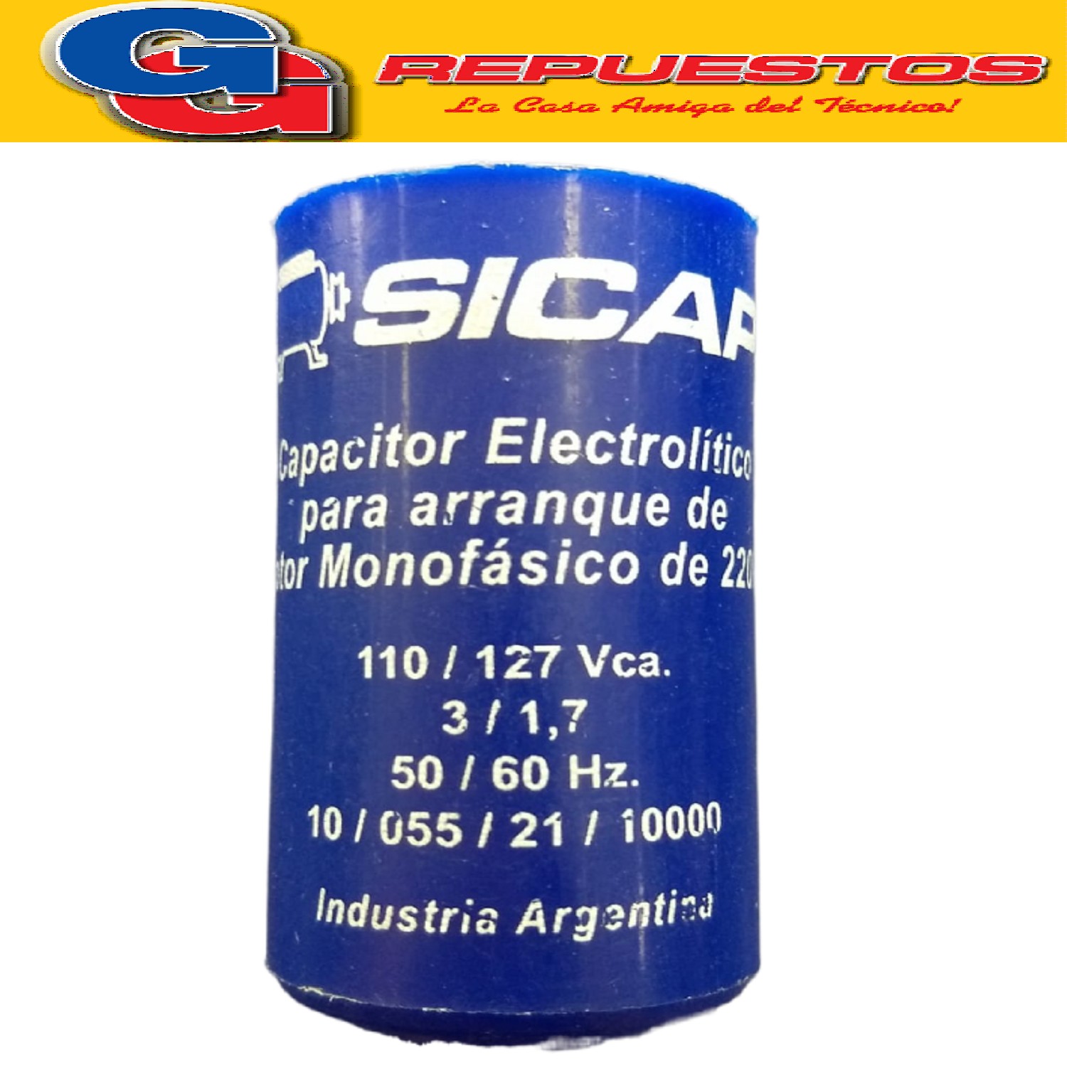 CAPACITOR ARRANQUE SICAP EDISON 190-210 110 VCA