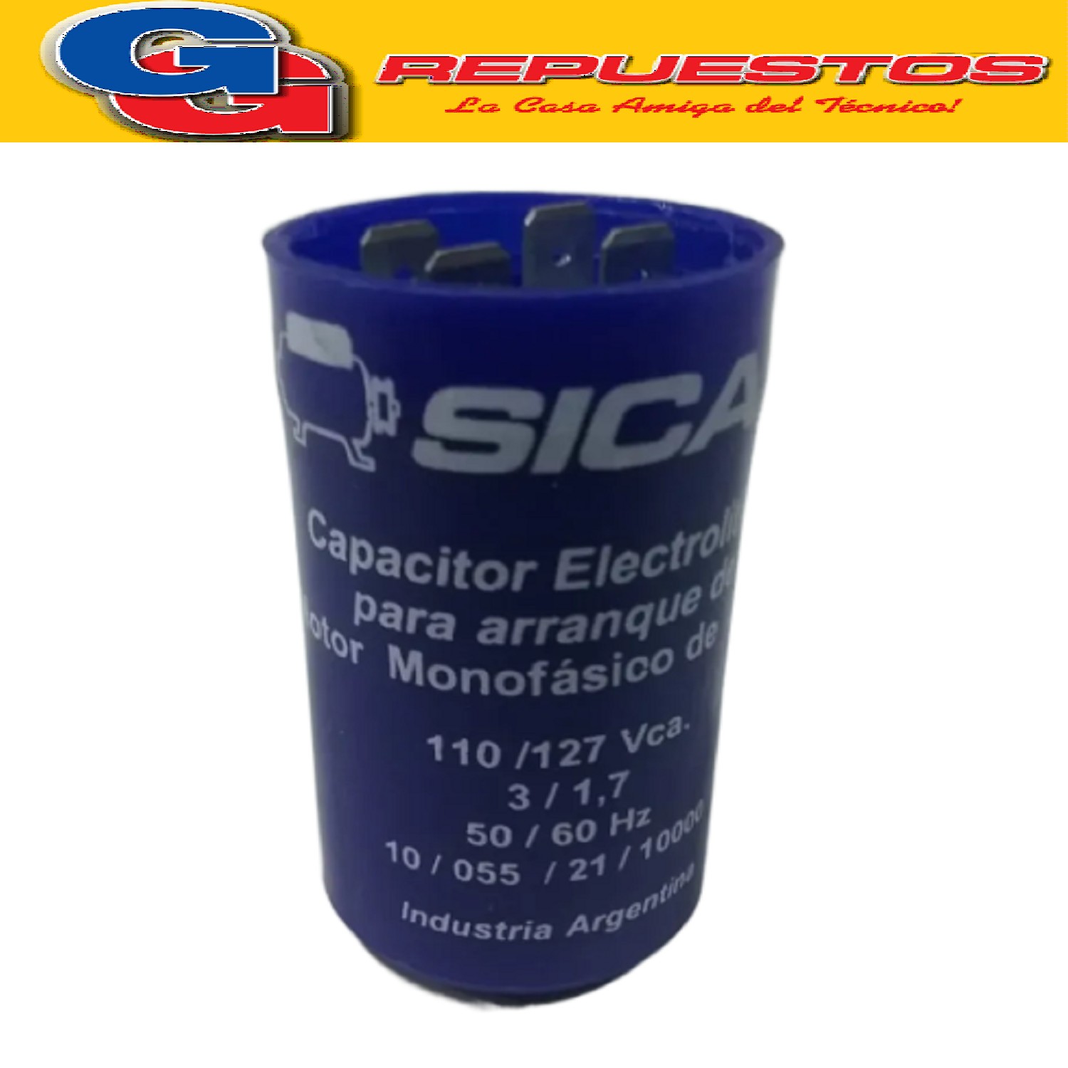 CAPACITOR ARRANQUE SICAP 350-400 110 VCA