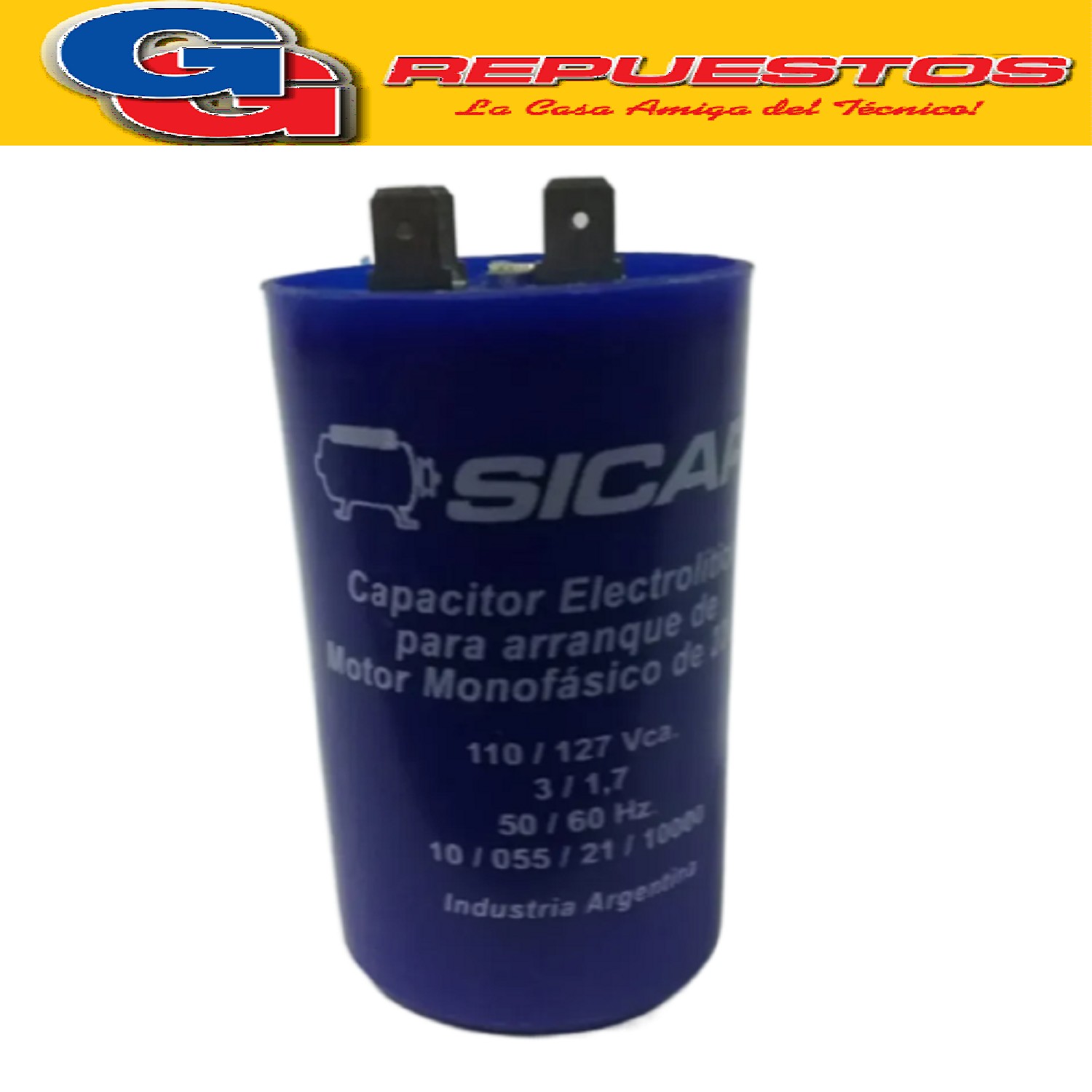 CAPACITOR ARRANQUE SICAP 500-600 110 VCA