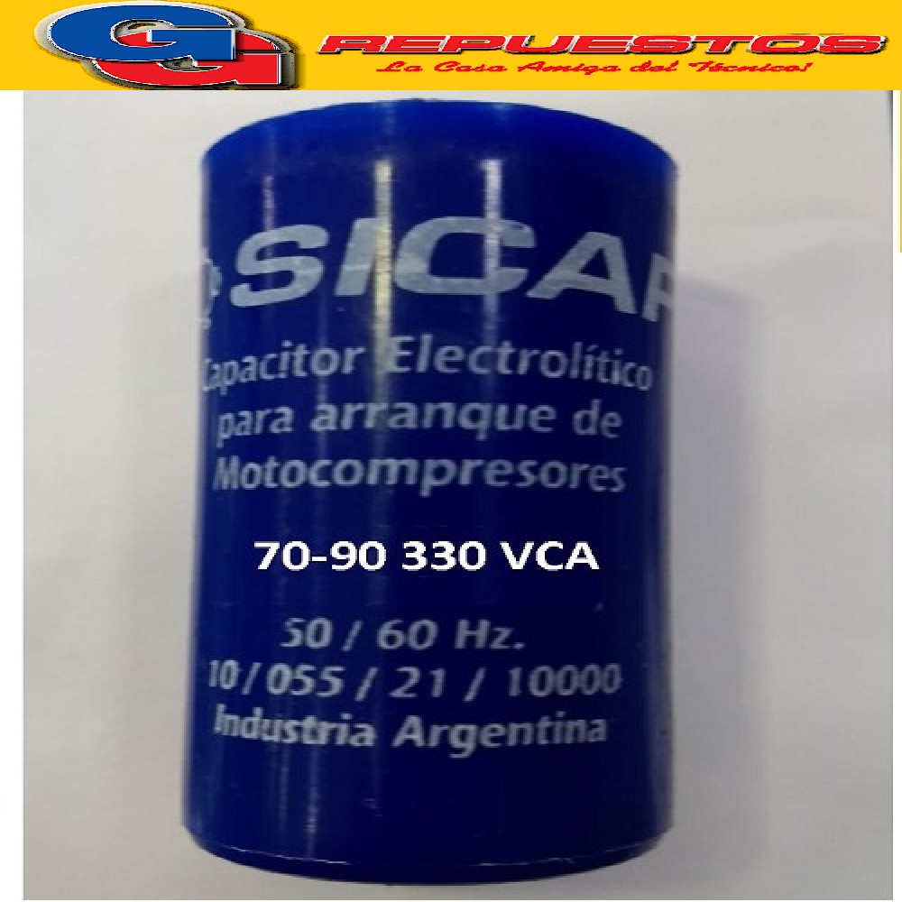 CAPACITOR ARRANQUE BLUESTAR 70-90 330 VCA