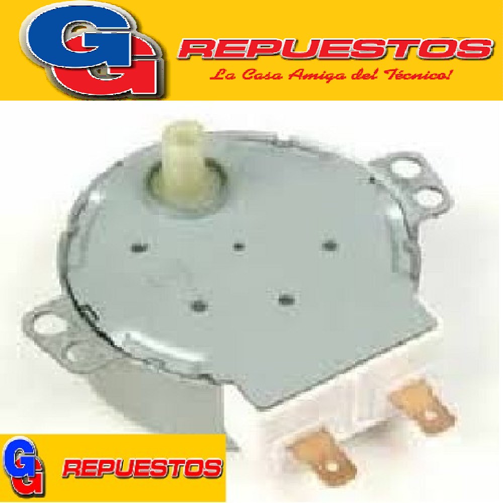 MOTOR GIRAPLATOS MICROONDAS 30V 5/6RPM GAL-5-30-TD DIAMTRO DEL MOTOR 49 mm ALTO 20 mm EJE PLASTICO PUNTA CHATA CORTO ALTO 15 mm