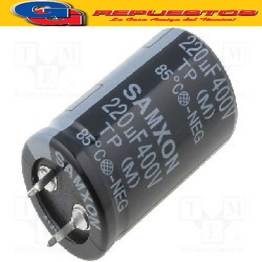 CAPACITOR ELECTROLITICO 220uFX400V PATA CORTA