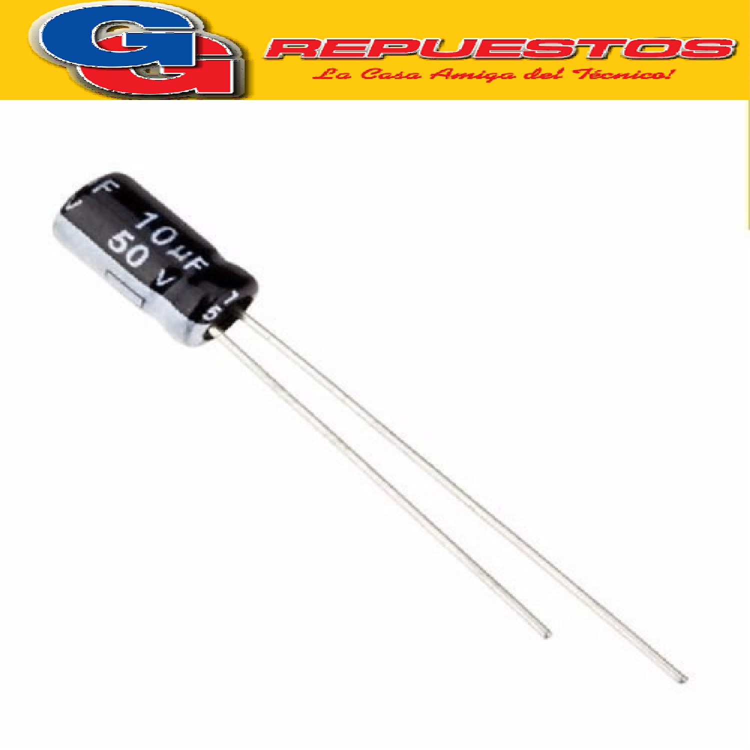 CAPACITOR ELECTROLITICO 10uFX50V PATA LARGA