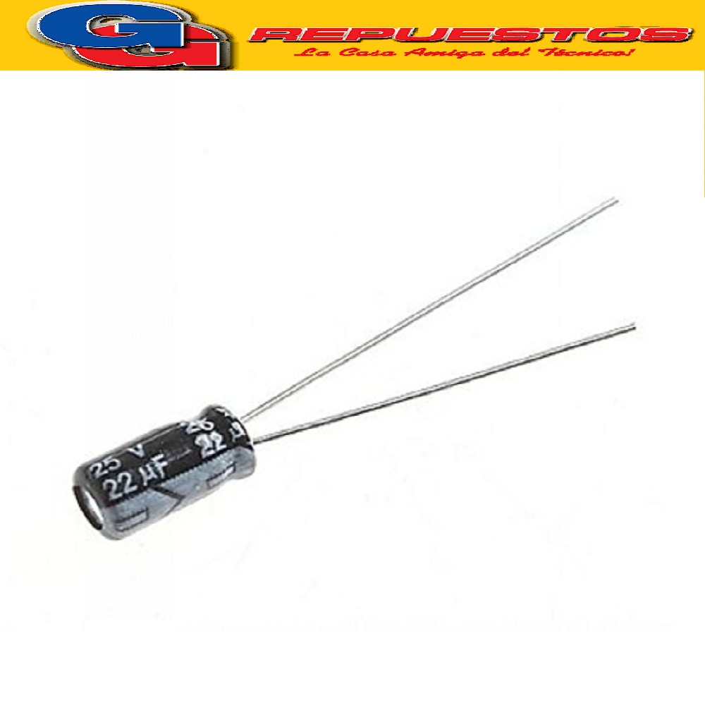 CAPACITOR ELECTROLITICO 22uFX25V PATA LARGA