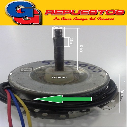 FORZADOR MOTOR CONDENSADOR AIRE ACONDICIONADO SPLIT (KFD-25D / YDK36-6(A)) GIRO HORARIO 36W-0.35A-CAP 1.5uf (DIAM. EJE 8MM/ LARGO EJE 65MM/ DIAM. MOTOR 100MM/ ALTO MOTOR 78MM) 4681A10020A