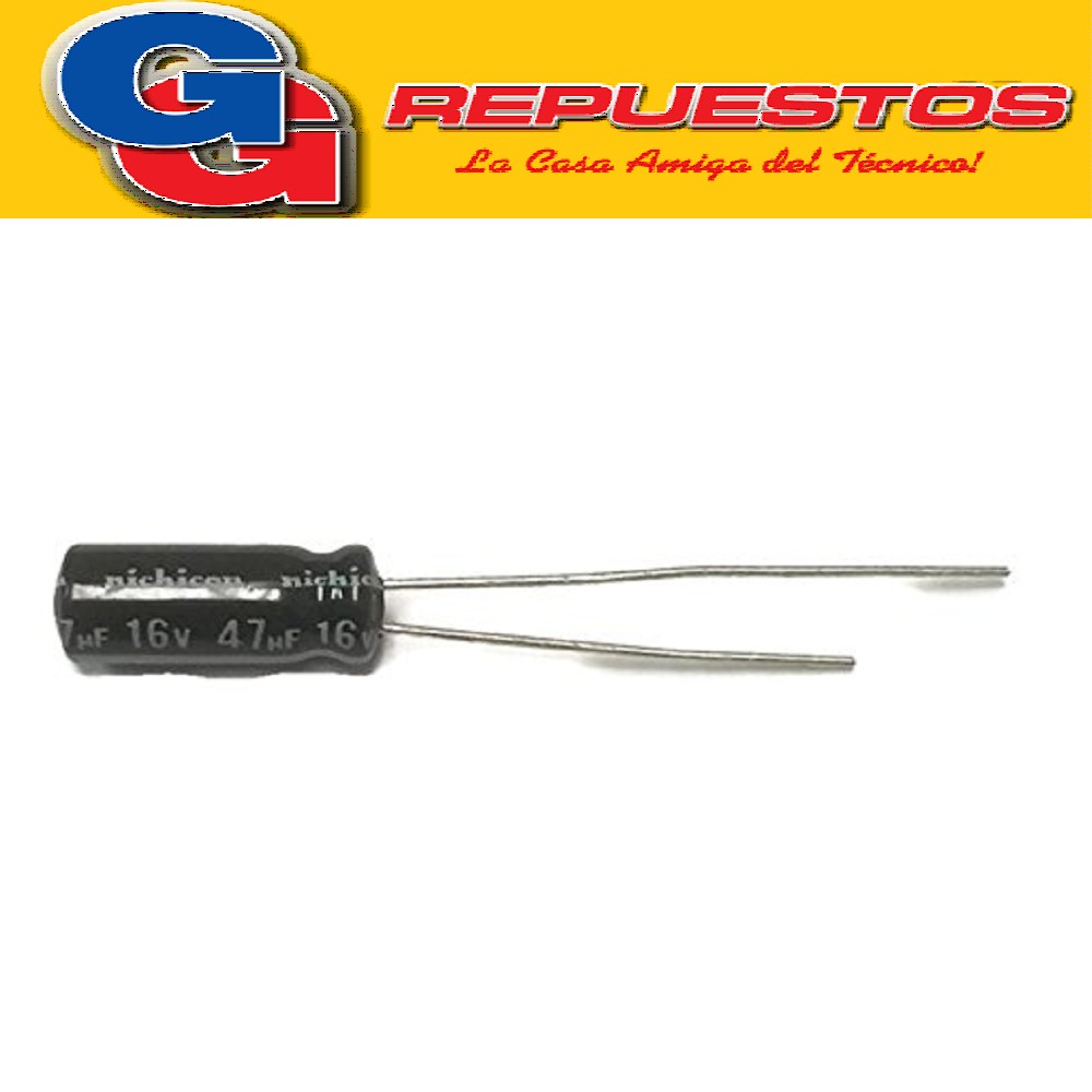 CAPACITOR ELECTROLITICO 47uFX16V PATA CORTA