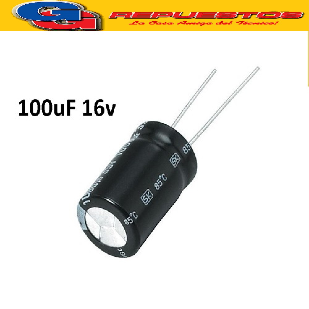 CAPACITOR ELECTROLITICO 100uFX16V PATA LARGA