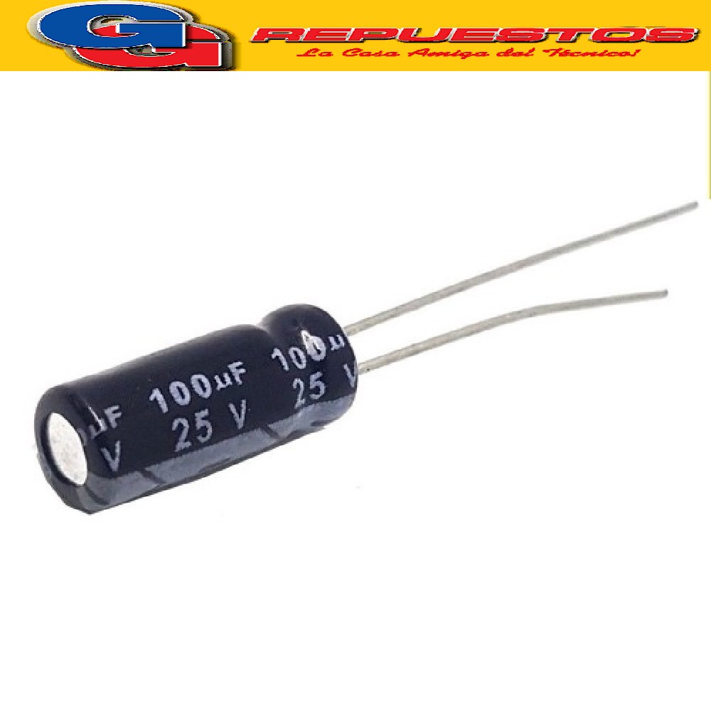 CAPACITOR ELECTROLITICO 100uFX25V PATA LARGA