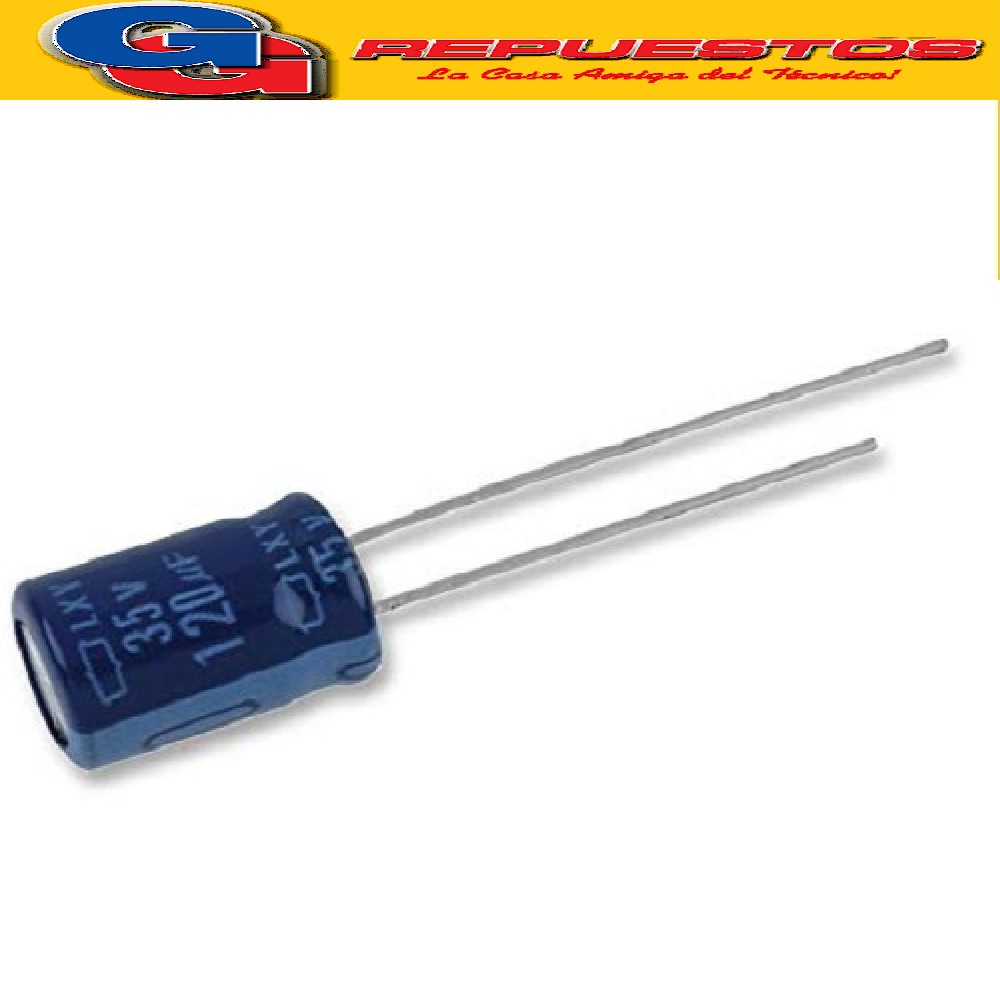 CAPACITOR ELECTROLITICO 120uFX35V PATA LARGA