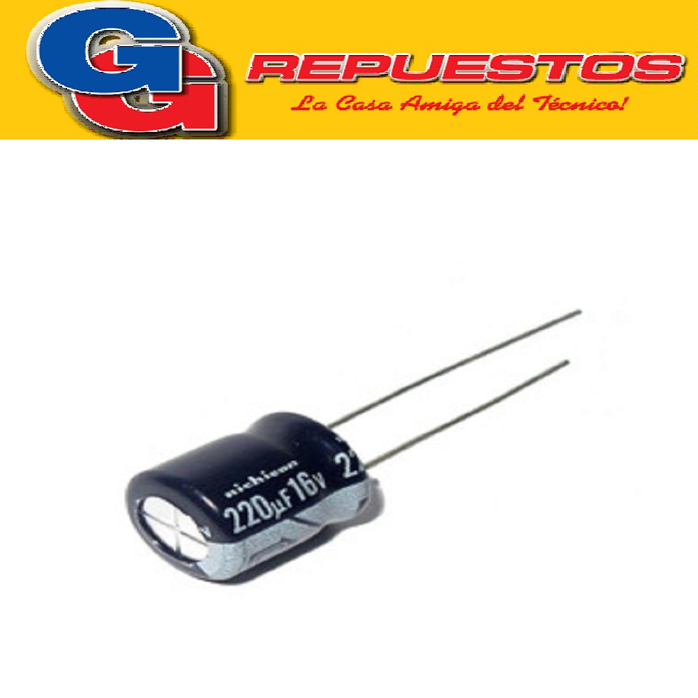 CAPACITOR ELECTROLITICO 220uFX16V PATA CORTA