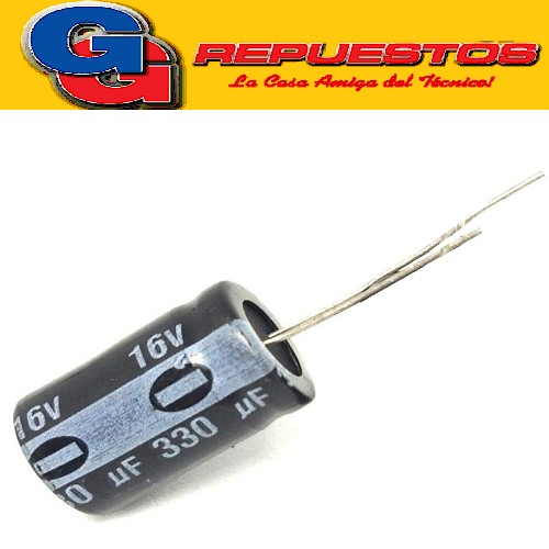 CAPACITOR ELECTROLITICO 330uFX16V PATA CORTA