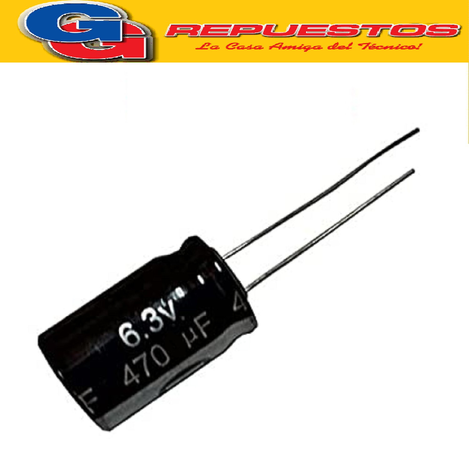 CAPACITOR ELECTROLITICO 470uFX6.3V PATA LARGA