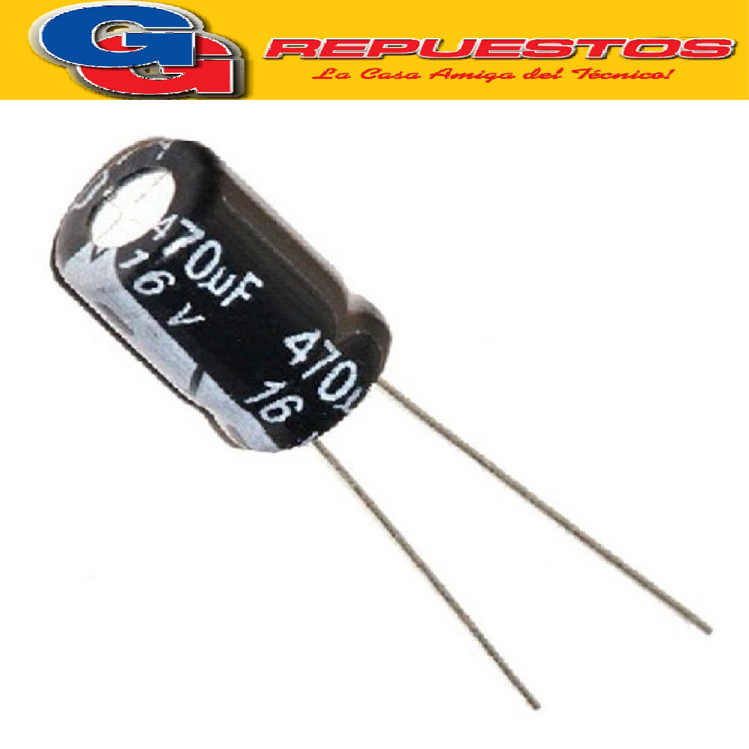 CAPACITOR ELECTROLITICO 470uFX16V PATA LARGA