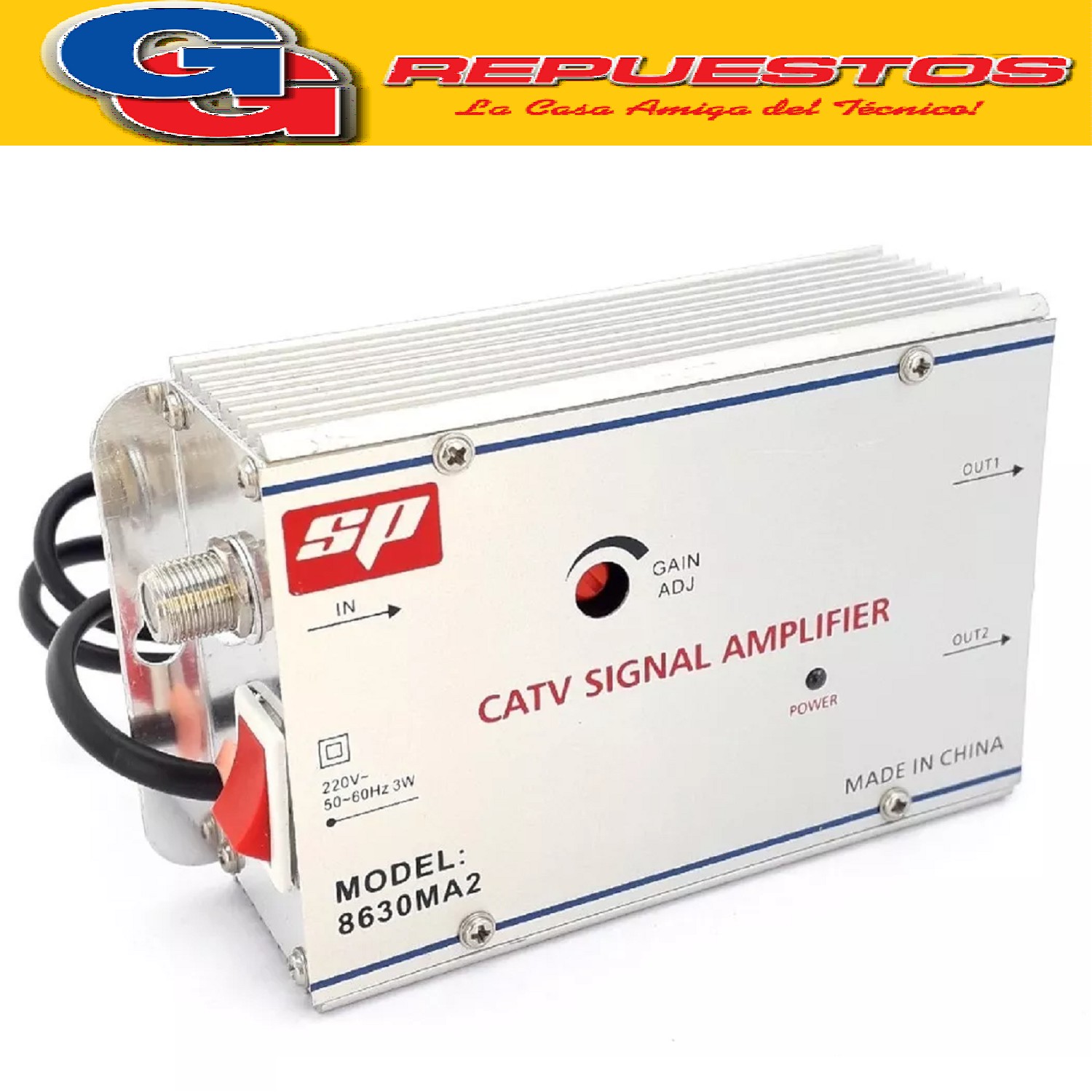 AMPLIFICADOR DE SEÑAL CATV 1 ENTRADA 2 SALIDAS 36DB 220V  86 30MA2 AMPLIFICADOR DE señal 1 entrada 2 salidas
36db 220v