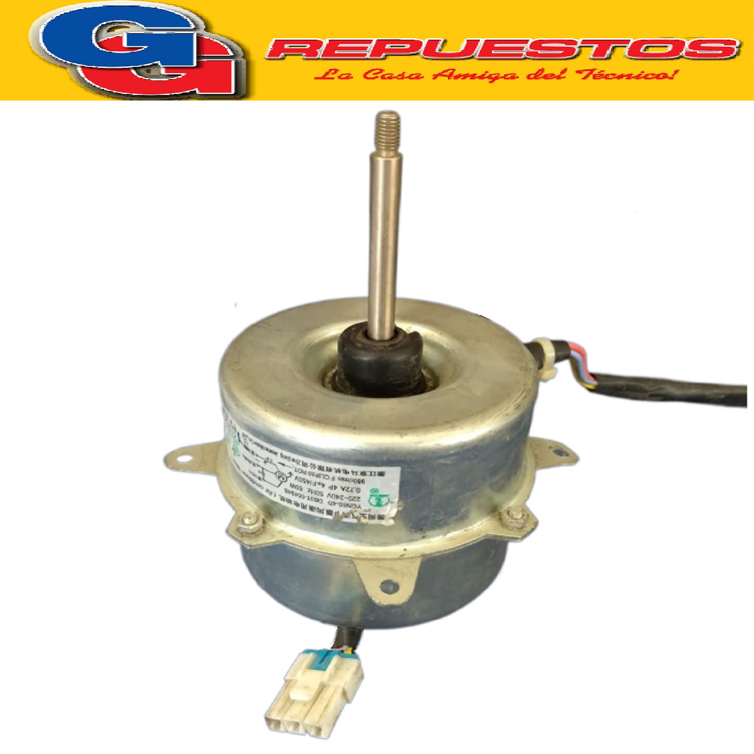 FORZADOR MOTOR CONDENSADOR AIRE ACONDICIONADO SPLIT (YGN60-4 D / DB31-00494B) SENTIDO HORARIO 60W 0.72A 50Hz 980 r/min AIR CONDITIONER MOTOR  (LLEVA CAPACITOR 4uF/450V)