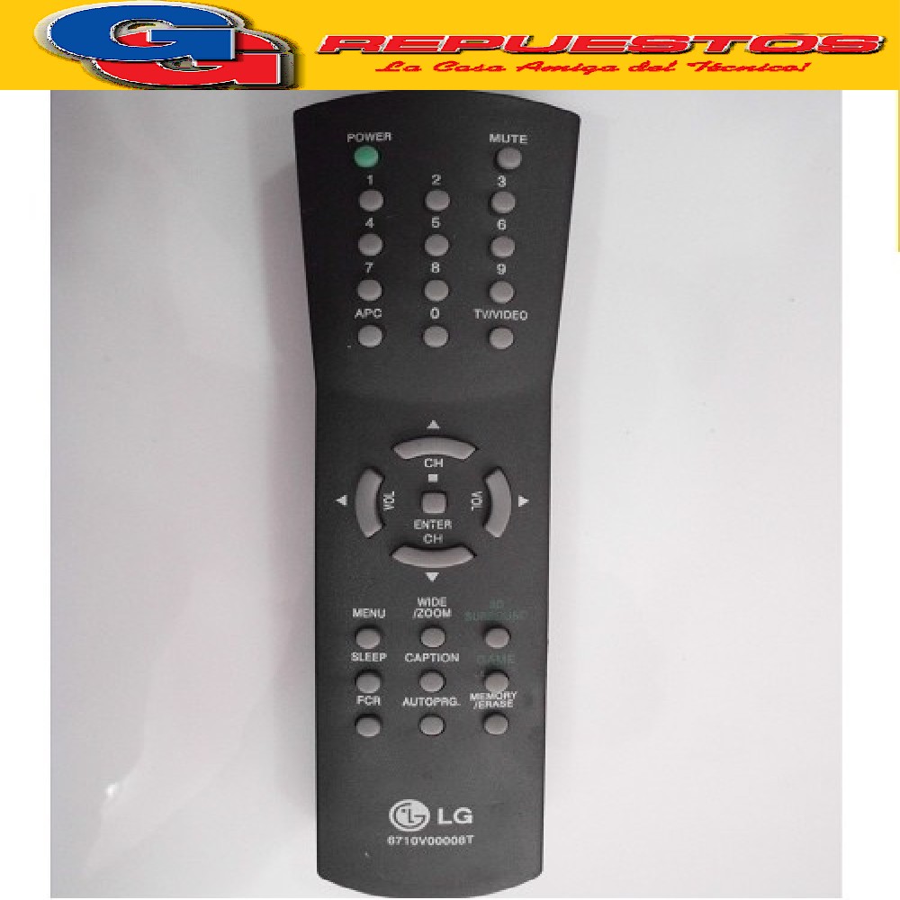 CONTROL REMOTO LG-GOLDSTAR-SERIE DORADA RC6710 2453