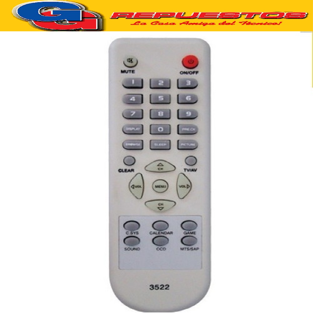 CONTROL REMOTO TV HOWLAND TOPHOUSE R6522 (3522)