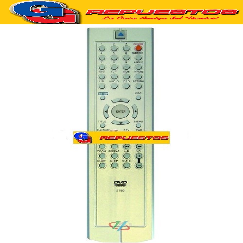 CONTROL REMOTO DVD ADMIRAL/BLAZE/OTRAS(XVIEW) D801-DVD801 (2 760)