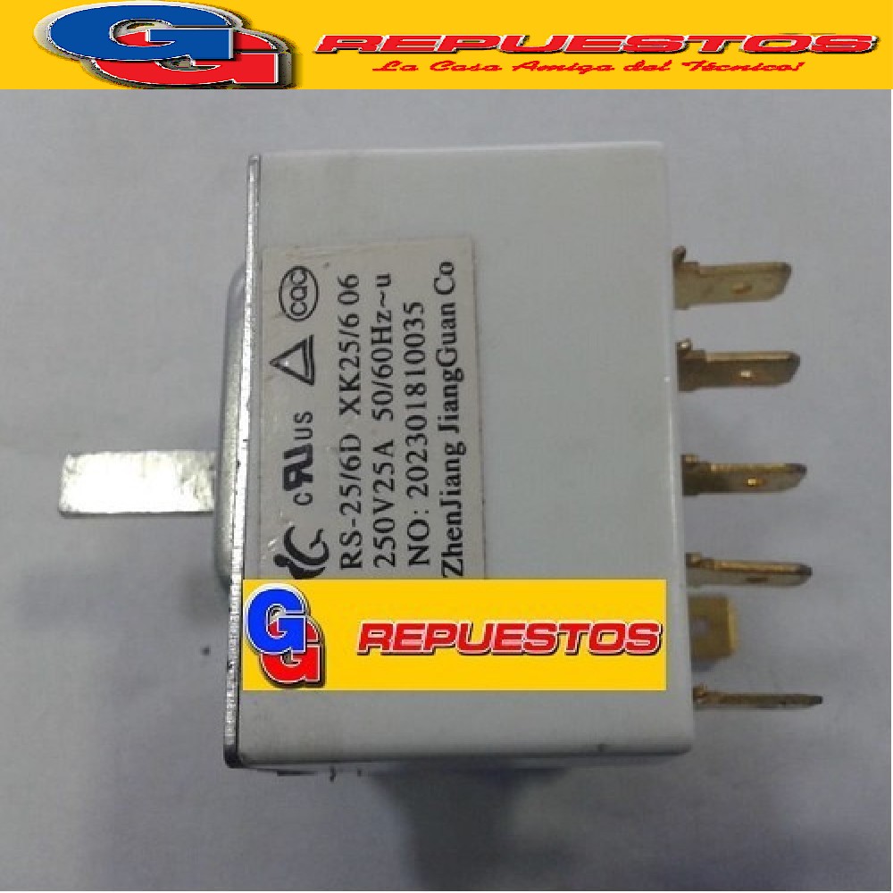 LLAVE ROTATIVA SELECTORA AIRE ACONDICIONADO 20230181035 (6 POSICIONES 6  CONTACTOS) (RS-25/6D / XK25/6) 25A 250V 