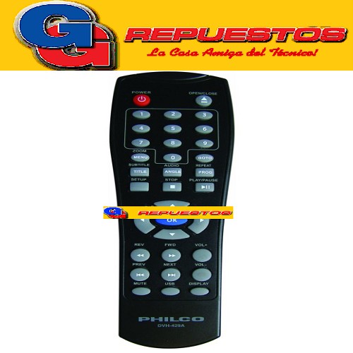 CONTROL REMOTO DVD NOBLEX - BGH - PHILCO (3565) DVD870
