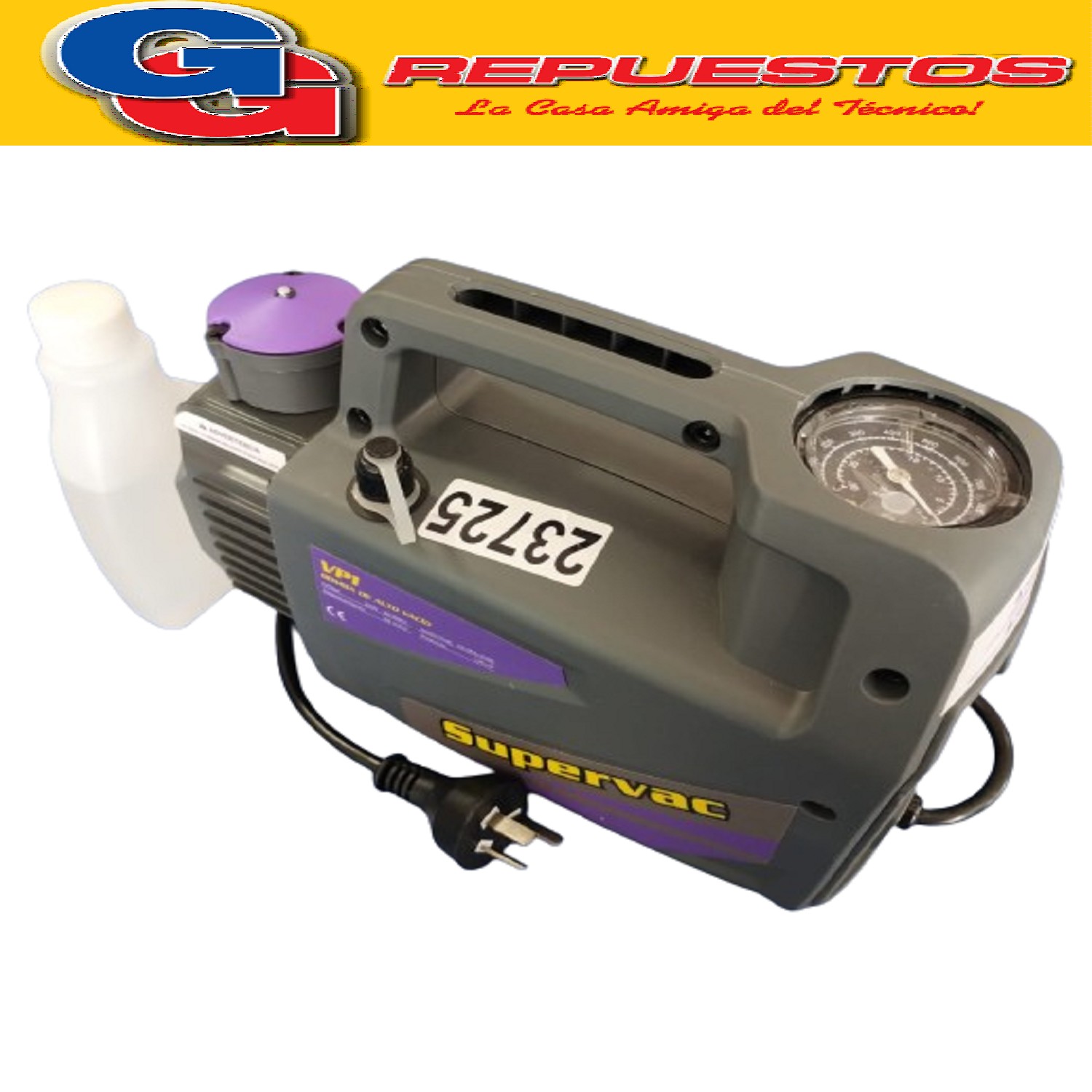 BOMBA DE ALTO VACIO SUPERVAC 58 L/M (BY DOSIVAC) VP1 220 V - 50/60Hz  / VACIO FINAL: 45 MICRONES / 58 L/MIN - 1/4 HP INCLUYE VACUOMETRO DE ALTA PRESION