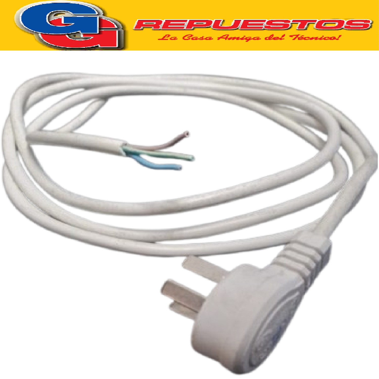 CABLE DE LINEA ALIMENTACION TRIPOLAR PARA ELECTRODOMESTICOS. LAVARROPAS SECARROPAS 