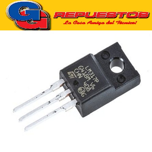 LM317P REGULADOR DE TENSION AJUSTABLE 1.25V a 37V  ISOWATT220 (40V)