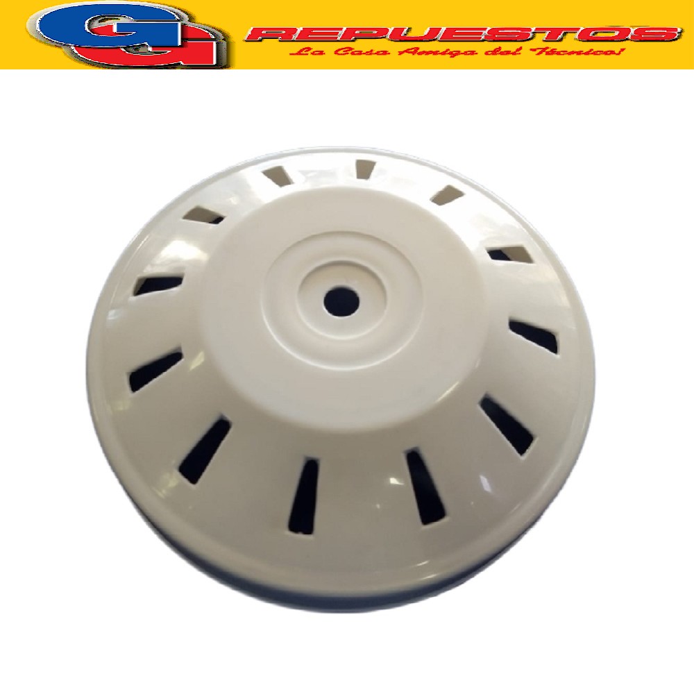 CAPUCHON CUBREMOTOR INFERIOR VENTILADOR DE TECHO BLANCO DI A METRO EXTERIOR 22.5 CM INTERIOR 22 CM altura total 54 mm